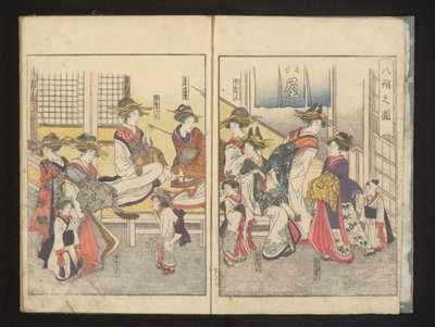 Kurtizány v místnosti od Kitagawa Utamaro