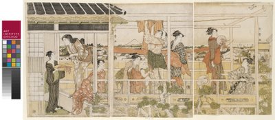 Sušení prádla od Kitagawa Utamaro