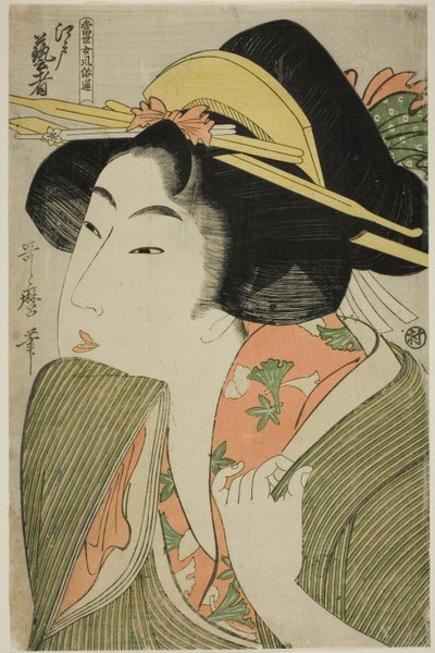 Gejši z Eda, ze série "Průvodce současnými ženskými styly (Tosei onna fuzoku tsu)". od Kitagawa Utamaro