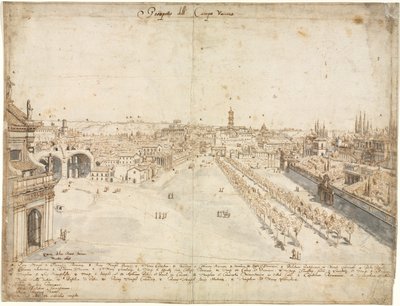 Osmnáct pohledů na Řím: Campo Vaccino (Forum Romanum) od Kitagawa Utamaro