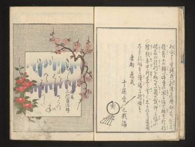 Báseň s jarními květinami od Kitagawa Utamaro