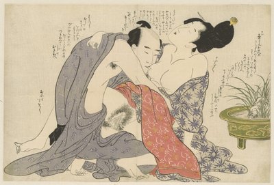 Tajný románek ženatého muže a vdané ženy Negai no itoguchi (název série) od Kitagawa Utamaro