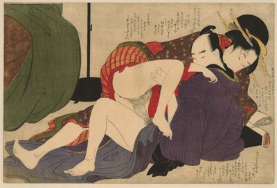 Gejša a její milenec Negai no itoguchi (název série) od Kitagawa Utamaro