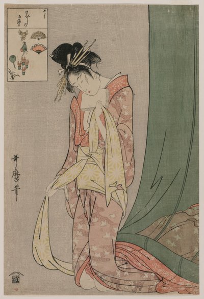 Hanaogi of Ogiya ze série Picture Puzzles, c. 1797. od Kitagawa Utamaro