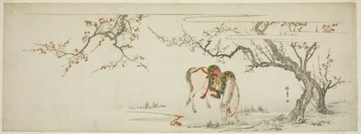Kůň pod kvetoucí švestkou od Kitagawa Utamaro