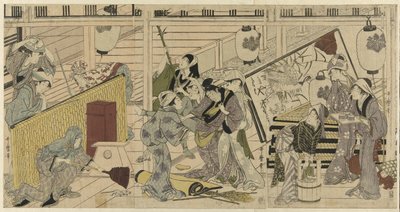 Úklid domu v rámci přípravy na nový rok od Kitagawa Utamaro