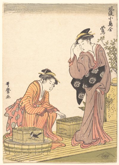 Japonská lesní pěnice od Kitagawa Utamaro