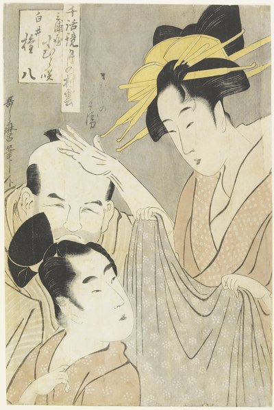 Komurasaki z domu Muuraya, Shirai Gonpachi a Viperous Jihe_, 1798-1800 od Kitagawa Utamaro