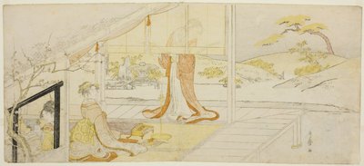 Parodie na scénu z "The Pillow Book" od Kitagawa Utamaro