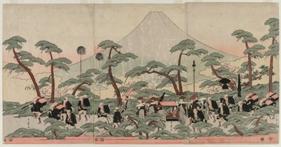 Procesí na úpatí hory Fudži od Kitagawa Utamaro