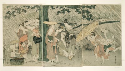 Úkryt před náhlou přeháňkou od Kitagawa Utamaro