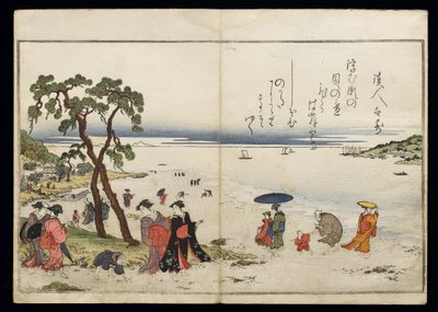 Shiohi no tsuto (Dárky z odlivu), známé jako Shell Book, 1789 (barevný dřevořez) od Kitagawa Utamaro