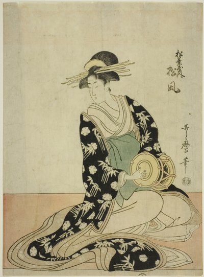Kurtizána Matsukaze z Matsubaya, z nepojmenované série kurtizán z Matsubaya jako pěti hudebníků od Kitagawa Utamaro