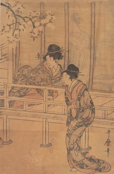 Paní z Rokujo byla navštívena princeznou Aoi, ca. 1805. od Kitagawa Utamaro