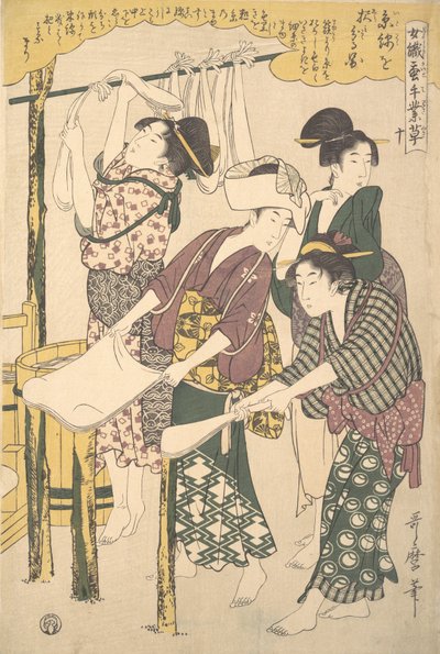 The Making of Silk Floss, ca. 1790. od Kitagawa Utamaro