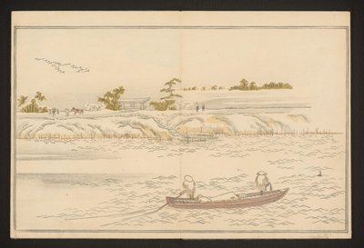 Břehy řeky Sumida ve sněhu od Kitagawa Utamaro