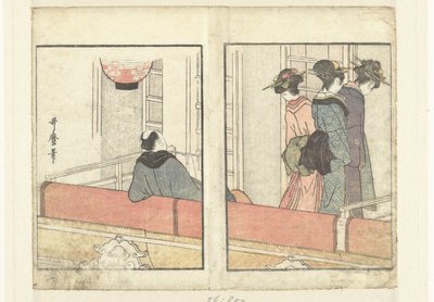 Divadelní lóže Pohled do zákulisí herců (název seriálu) Yakusha gakuya tsu (název série) od Kitagawa Utamaro