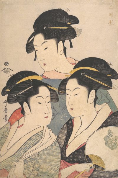 Tři krásy období Kwansei, ca. 1791. od Kitagawa Utamaro