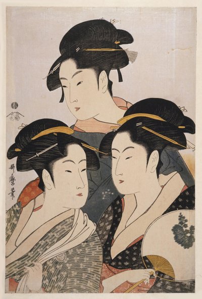 Tři krásy současnosti Toji san bijin od Kitagawa Utamaro