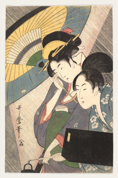 Dvě ženy pod deštníkem, 1790 od Kitagawa Utamaro