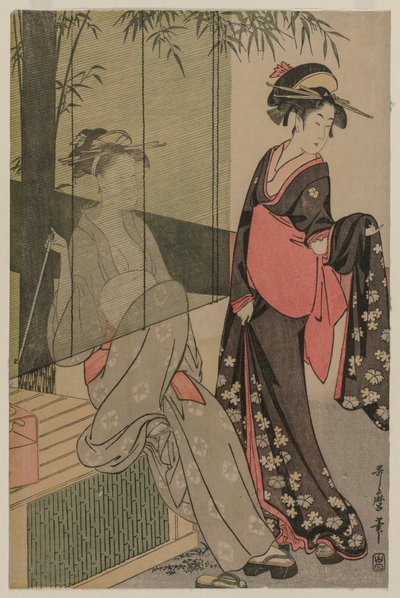 Dvě ženy od bambusové rolety, c. 1797 nebo 1798. od Kitagawa Utamaro
