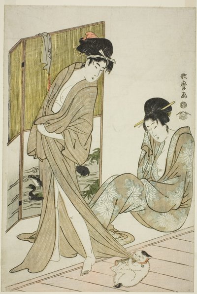 Dvě mladé ženy po koupeli od Kitagawa Utamaro