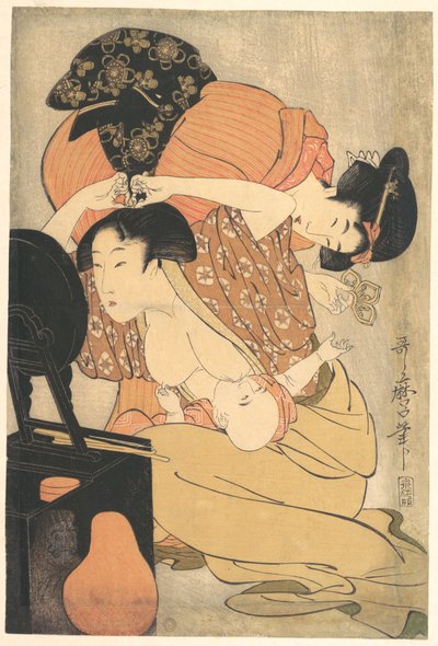 Žena a dítě od Kitagawa Utamaro