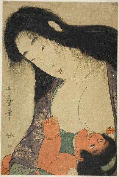 Yamauba kojení Kintaro od Kitagawa Utamaro