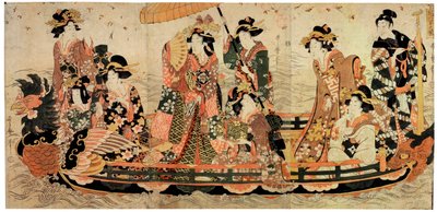Cherry Blossom Viewing Hanami, počátek 19. století. od Kitagawa Utamaro II