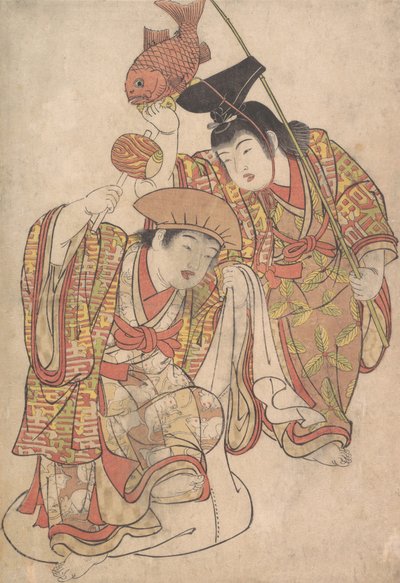 Boys Maquerading as Daikoku and Ebisu, ca. 1780. od Kitao Shigemasa