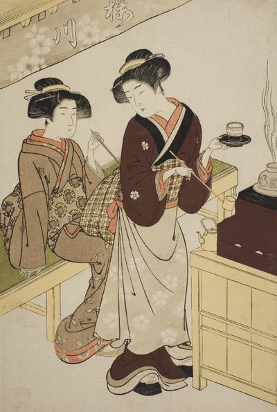 Čajovna Sakuragawa, kolem roku 1777 od Kitao Shigemasa