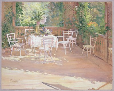 Pohled na verandu (akvarel na papíře) od Klara Zeidler