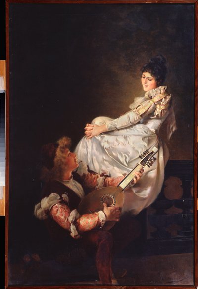 A Love Song (A Love Song) - obraz Klavdi Stepanoviče Stepanova (1854-1910), olej na plátně od Klavdi Petrovich Stepanov