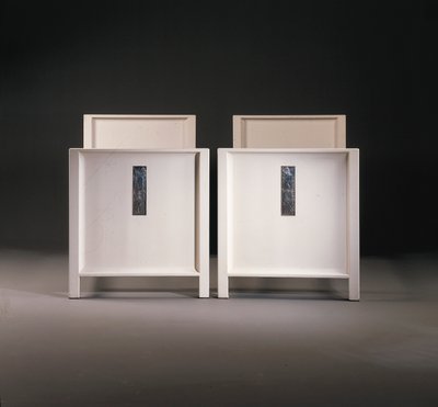 Pár jednolůžkových postelí Wiener Werkstatte, cca 1904 (lakované dřevo) od Koloman Moser
