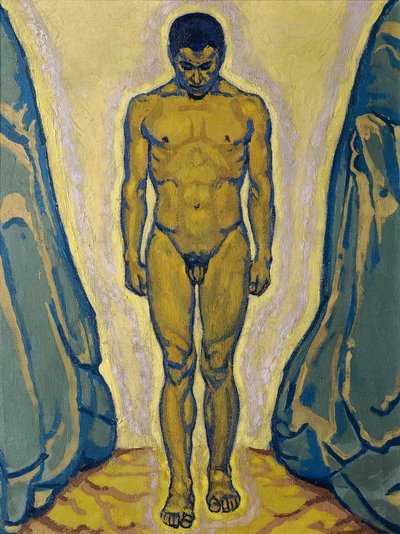 Stojící mužský akt mezi kameny, c. 1915. od Koloman Moser