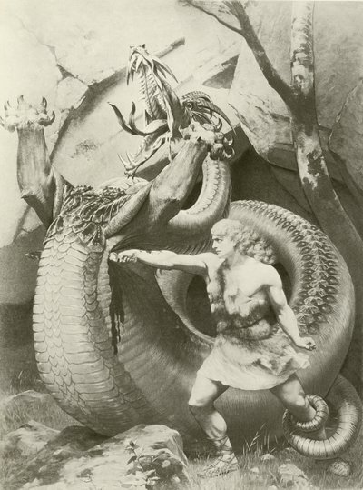 Siegfried, scéna II dějství vi (hlubotisk) od Konrad Dielitz