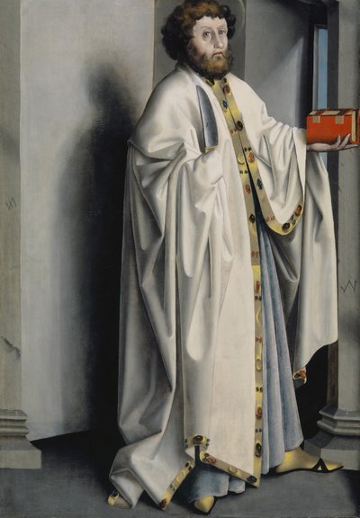 Svatý Bartoloměj z oltáře Heilspiegel, c.1435 (kombinovaná technika na dubovém panelu) od Konrad Witz