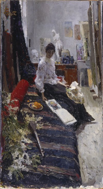 V ateliéru Malíři od Konstantin Alekseevich Korovin
