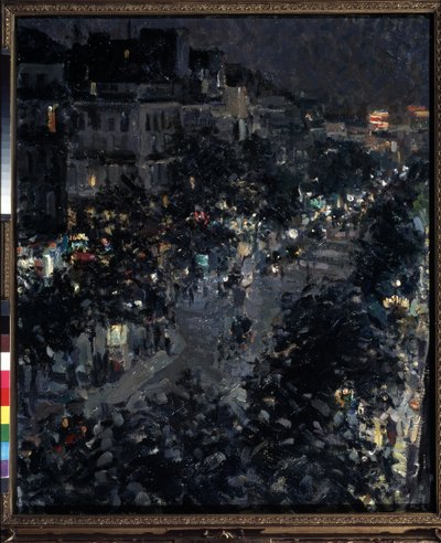 Paříž V noci, Boulevard Des Italians od Konstantin Alekseevich Korovin