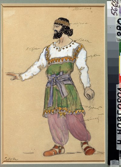 Návrhy kostýmů k opeře Sněhová bouře Georgui Sviridova (1915-1998) (Návrh kostýmů k opeře Sněhová bouře G. Sviridova). Dílo Konstantina Alexejeviče Korovina (Constantin Korovin) (1861-1939), akvarel a kvaš na kartonu od Konstantin Alekseevich Korovin