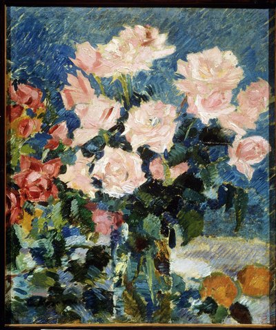 Růže (růže). Obraz Konstantina Alexejeviče Korovina (Constantin Korovin) (1861-1939), olej na plátně, kolem roku 1930. Zátiší, ruské umění 20. století, postimpresionismus. State Art useum, Jaroslavl (Rusko). od Konstantin Alekseevich Korovin