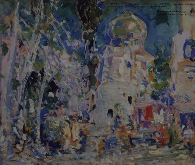 Scénický návrh k baletu The Scarlet Pimpernel od F. Hartmana, 1911 od Konstantin Alekseevich Korovin