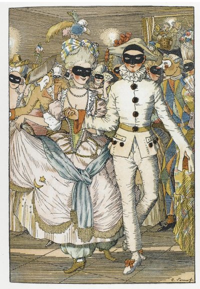 Ilustrace ke knize The Book of the Marquise od Konstantin Andreevic Somov