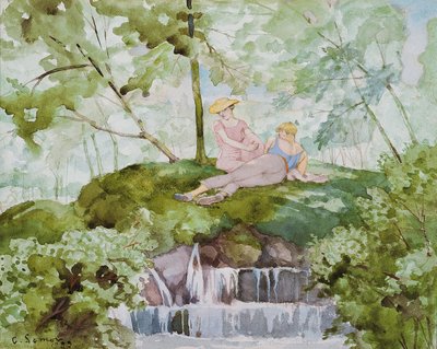 Milenci v krajině od Konstantin Andreevic Somov