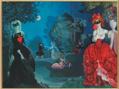 Měsíční maškaráda (olej na plátně) od Konstantin Andreevic Somov