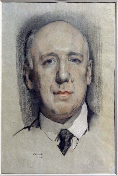 Portrét spisovatele Fjodora Sologuba (Fiodor Sologub) (1863-1927) (Portrét autora F. Sologuba). Dílo Konstantina (Constantina) Andrejeviče Somova (1869-1939), akvarel na papíře od Konstantin Andreevic Somov