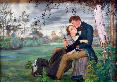 The Lovers par Somov, Konstantin Andreevich (1869-1939) od Konstantin Andreevic Somov