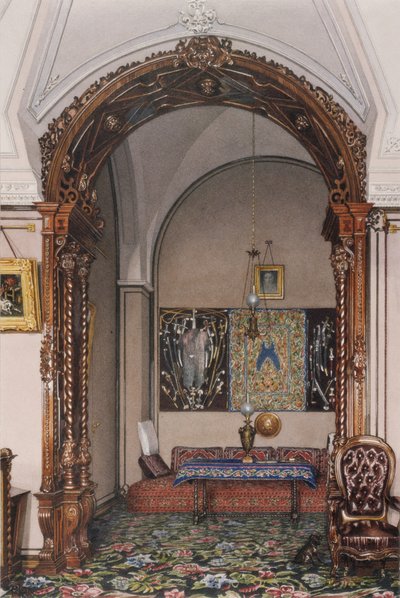 Interiéry Zimního paláce. Výklenek pracovny velkoknížete Nicholase Nikolajeviče, polovina 19. stol. od Konstantin Andreyevich Ukhtomsky