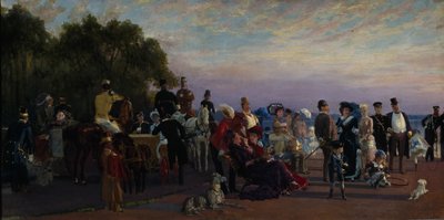 Na kose ostrova Strelka, 70. léta 19. století od Konstantin Apollonovich Savitsky