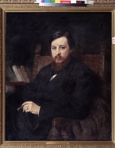 Portrét skladatele Michaila P. Azanchevského (Azanchevského) (1839-1881) (Portrét skladatele M.P.Azanchevského). Obraz Konstantina Jegoroviče Makovského (Constantin Makovsky) (1839-1915), olej na plátně od Konstantin Egorovich Makovsky
